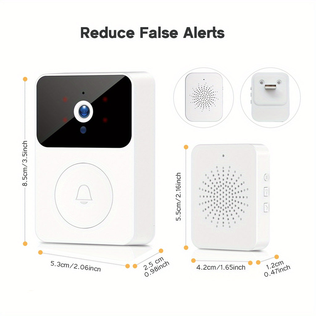 [Wireless HD Video Doorbell Camera] Tuya Doorbell Camera Wireless HD Video Doorbell, Night Vision & Voice Change Smart Home Security System Monitor, Doorbell Camera Wifi Intelligent Visual Doorbell Home Intercom WiFi Recharge