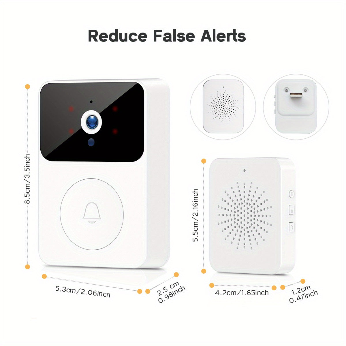 [Wireless HD Video Doorbell Camera] Tuya Doorbell Camera Wireless HD Video Doorbell, Night Vision & Voice Change Smart Home Security System Monitor, Doorbell Camera Wifi Intelligent Visual Doorbell Home Intercom WiFi Recharge