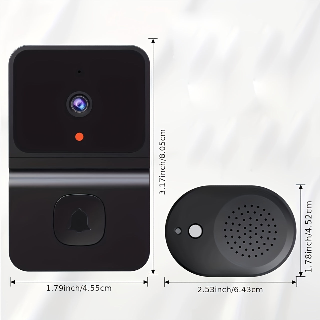 1pc (Build-in Battery) Smart WIFI Doorbell, Security Wireless Intelligent Visual Video Intercom Doorbell, 2-Way Audio, Night Vision, USB Rechargeable Low Power Consumption, Support 2.4G Wifi