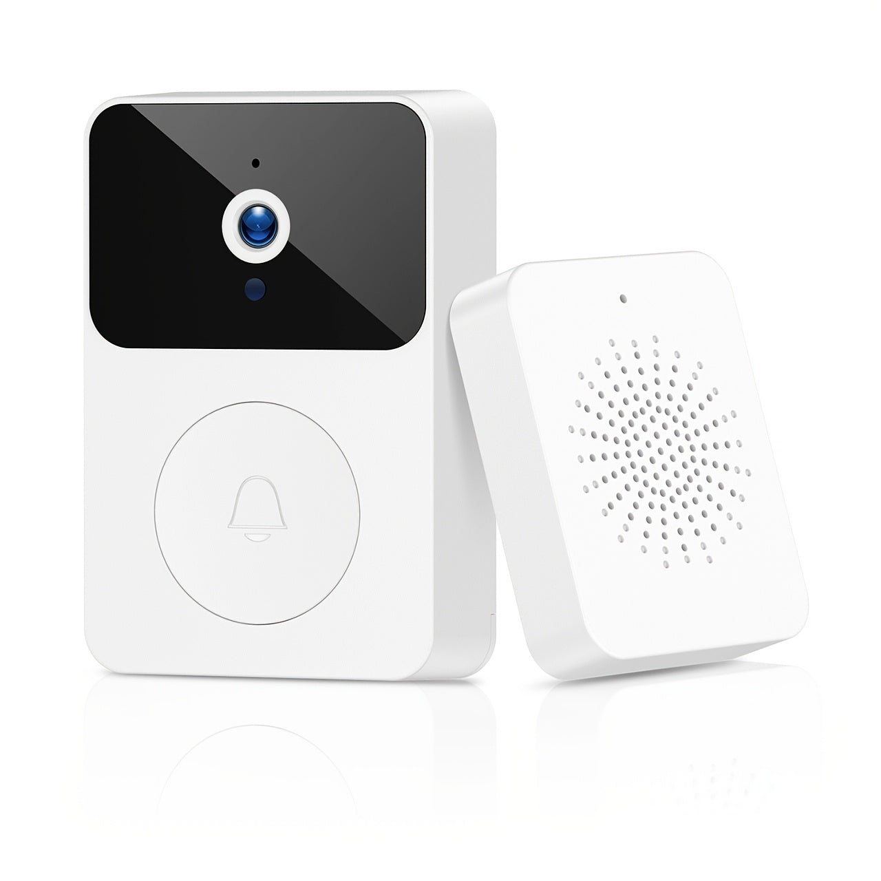 [Wireless HD Video Doorbell Camera] Tuya Doorbell Camera Wireless HD Video Doorbell, Night Vision & Voice Change Smart Home Security System Monitor, Doorbell Camera Wifi Intelligent Visual Doorbell Home Intercom WiFi Recharge