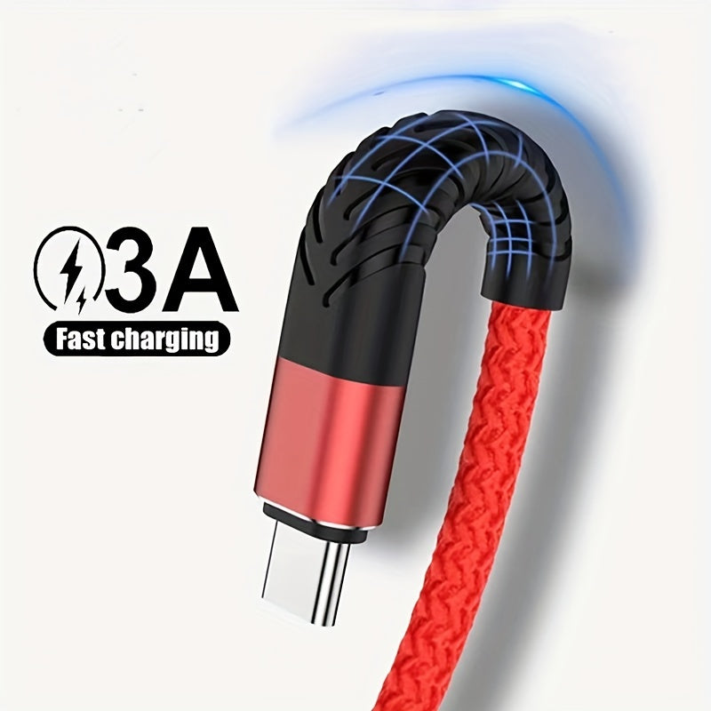 3ft 6ft 10ft USB C Cable 3A Fast Charging, Type C Cable Braided Fast Charger Cord Compatible With Samsung Galaxy Note 10/10+ Plus/9/8, S20 S10 S9 S8 Plus, S10E, A10e A20 A30 A40 A50 A70 A80