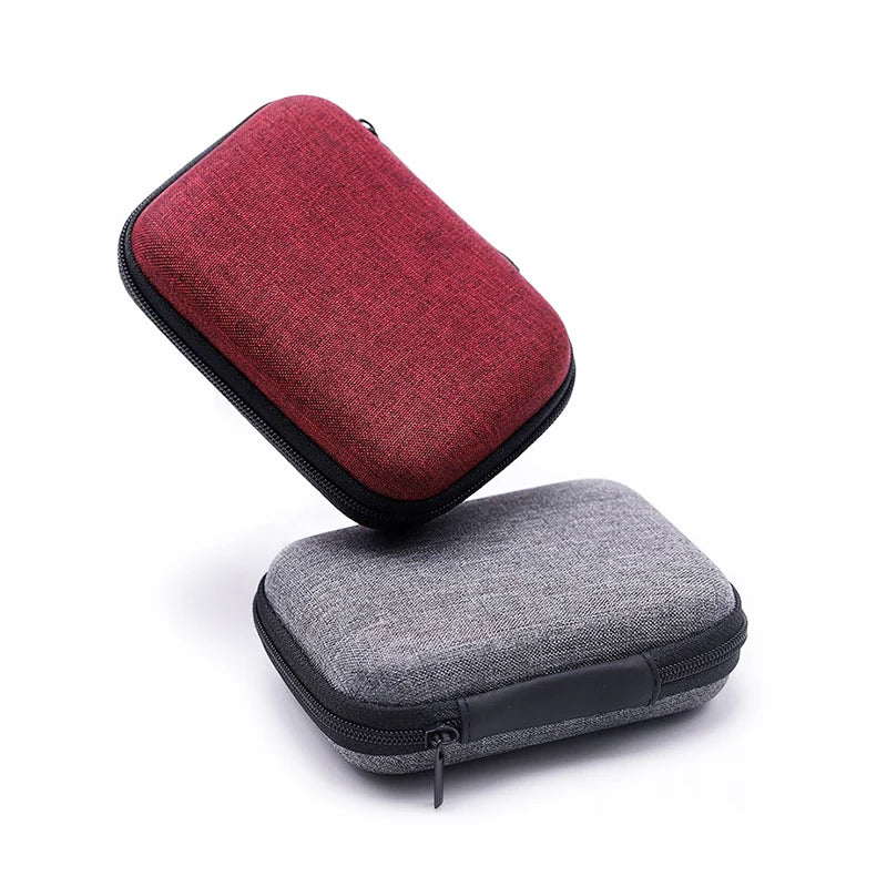 Small Waterproof EVA Hard Earphone Case for Keychain Coins Charger Cables Storage Mesh Custom Earbuds Pouch for Travel Carrying