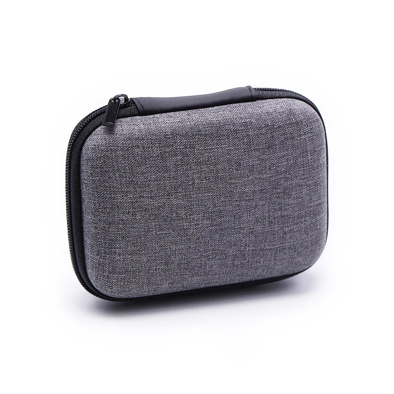 Small Waterproof EVA Hard Earphone Case for Keychain Coins Charger Cables Storage Mesh Custom Earbuds Pouch for Travel Carrying
