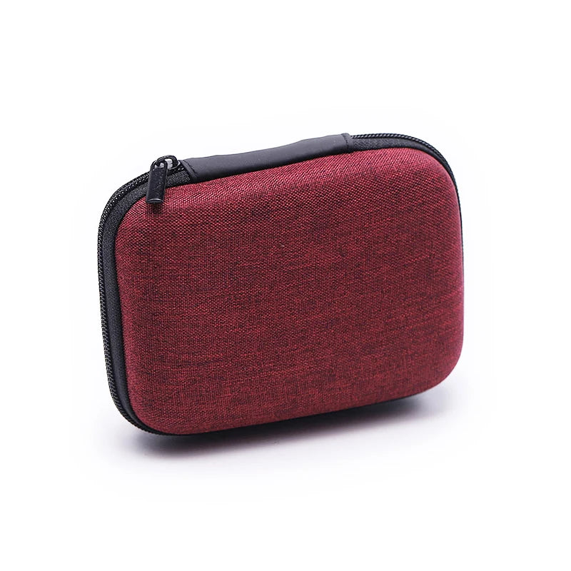 Small Waterproof EVA Hard Earphone Case for Keychain Coins Charger Cables Storage Mesh Custom Earbuds Pouch for Travel Carrying