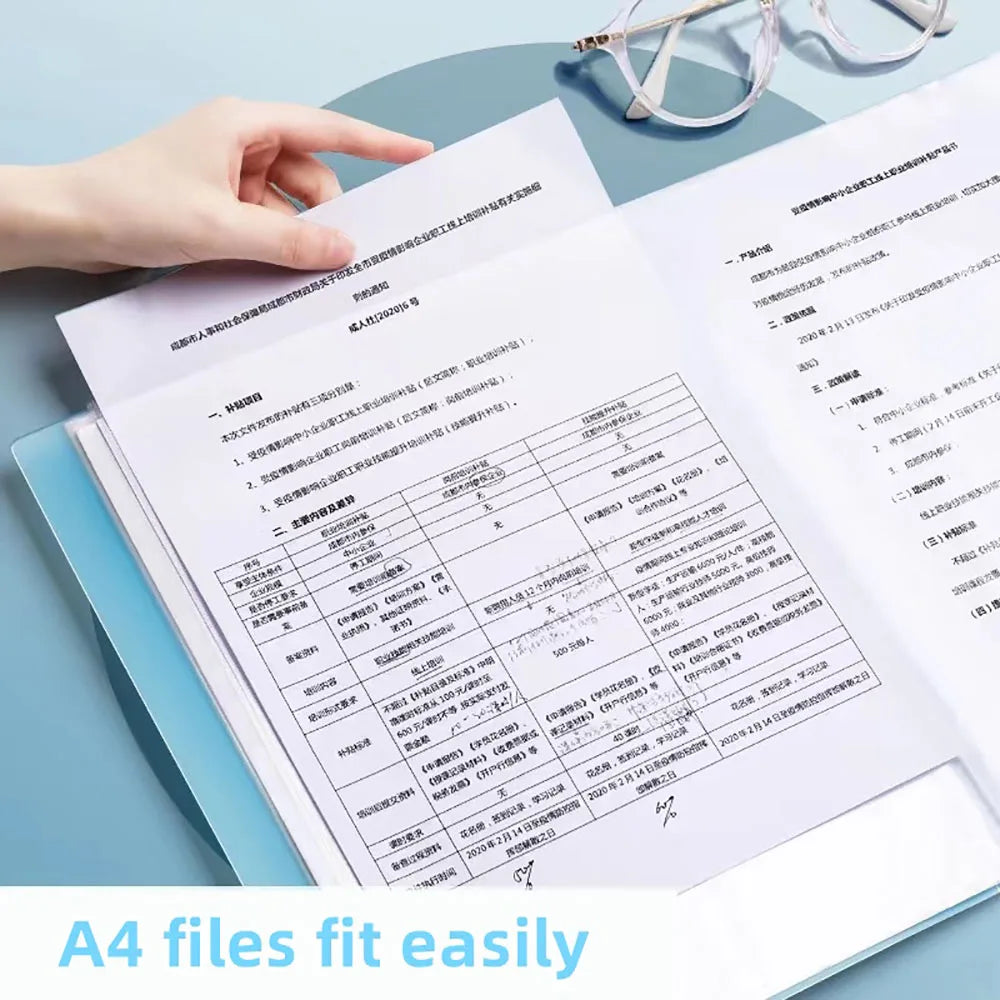 60Page A4 Storage Folder - Durable & Fashionable with Clear View Panels - Morandi Color Collection - Organized Space-Saving