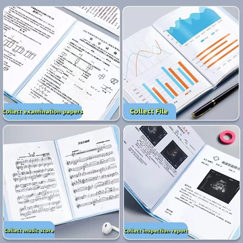 60Page A4 Storage Folder - Durable & Fashionable with Clear View Panels - Morandi Color Collection - Organized Space-Saving
