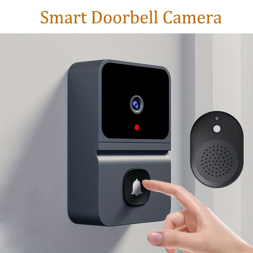 1pc (Build-in Battery) Smart WIFI Doorbell, Security Wireless Intelligent Visual Video Intercom Doorbell, 2-Way Audio, Night Vision, USB Rechargeable Low Power Consumption, Support 2.4G Wifi