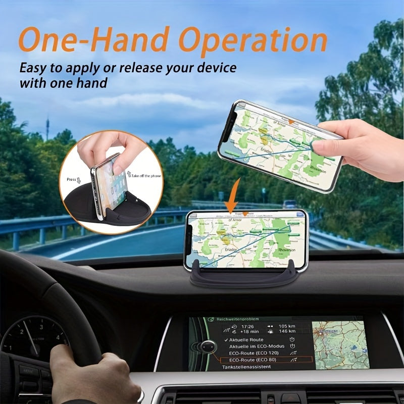 Silicone Car Phone Holder Mount - Waterproof, Heat Resistant, Cold Resistant - Non-Slip Dashboard Cradle for Navigation and Mobile Support