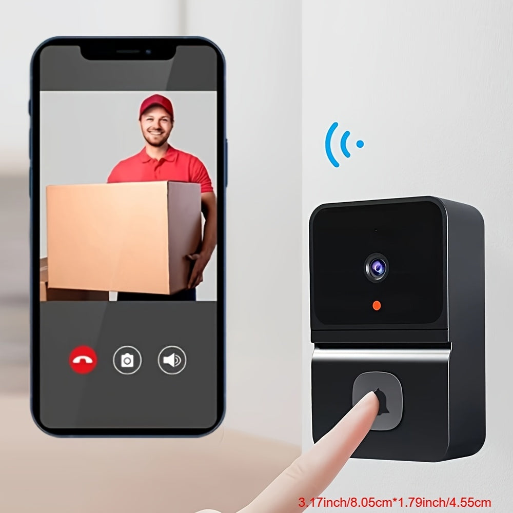 1pc (Build-in Battery) Smart WIFI Doorbell, Security Wireless Intelligent Visual Video Intercom Doorbell, 2-Way Audio, Night Vision, USB Rechargeable Low Power Consumption, Support 2.4G Wifi