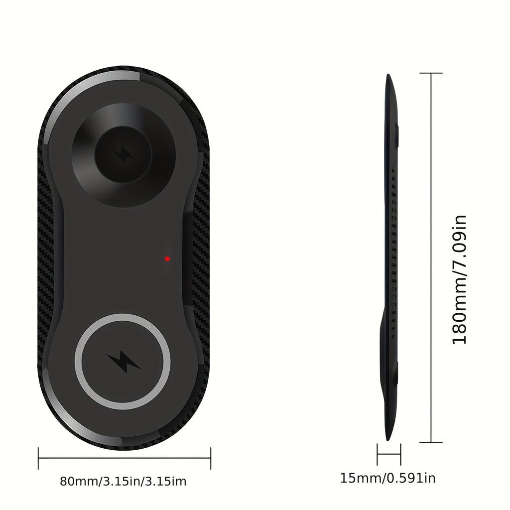 2-in-1 Fast Wireless Charger Mat Dual Wireless Charging Pad for Samsung Galaxy Watch 5/5 Pro/4/3, Galaxy Buds, S23 Ultra, S22, S21, S20, Note 20, 10, Z Flip 4/3, Z Fold